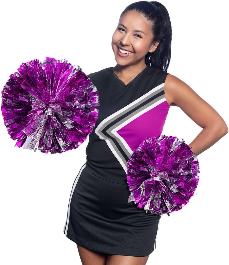 Anderson's Metallic Hot Pink & Silver Foil Baton School Spirit Shakers, Cheerleader Pom Poms, Football, Basketball, Homecoming Squad, Team, Party, Dance, Club, Performance, Fan Celebration Pack of 2 - Image 4